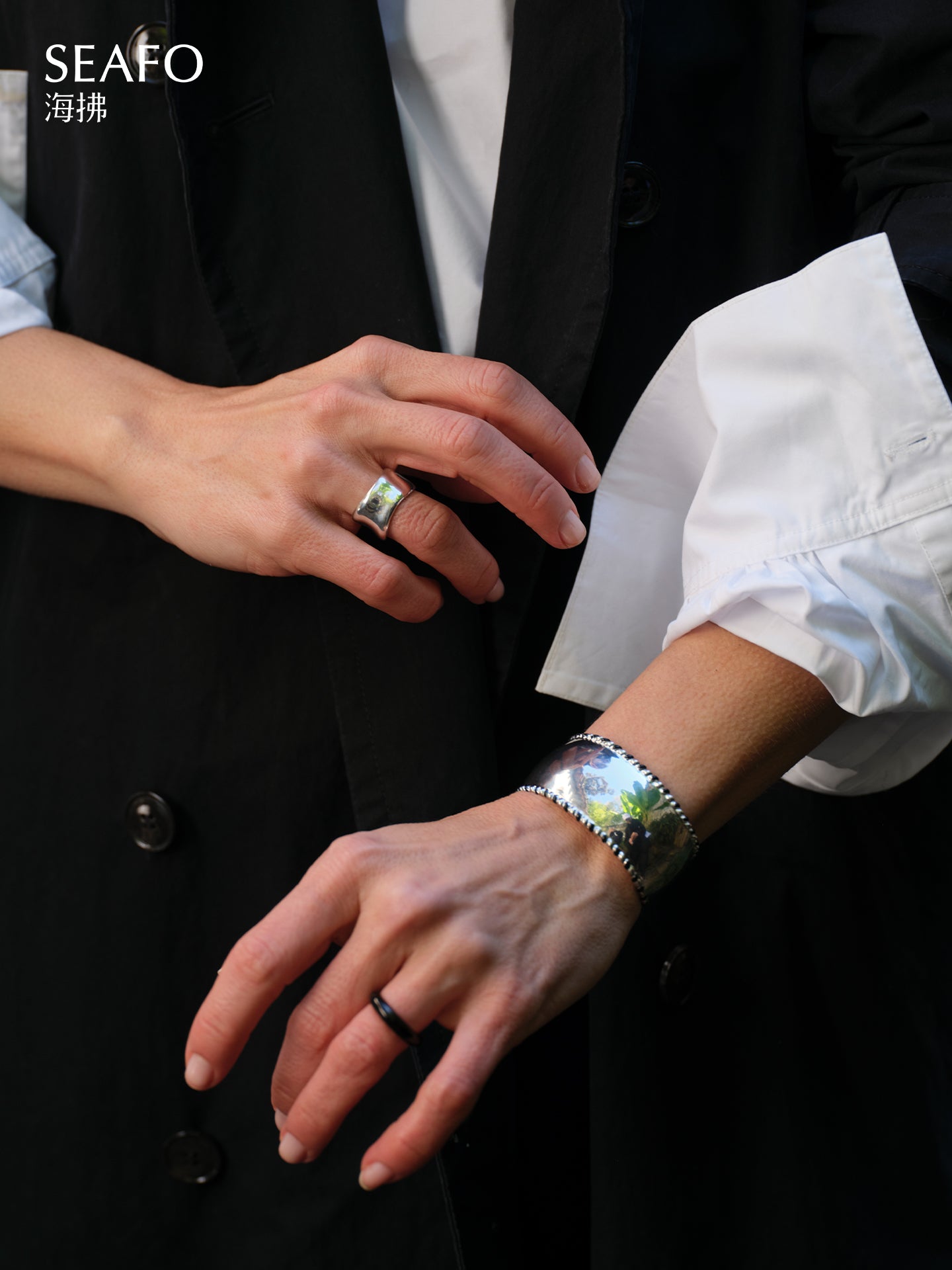 'Lacquer' B&W Bracelet