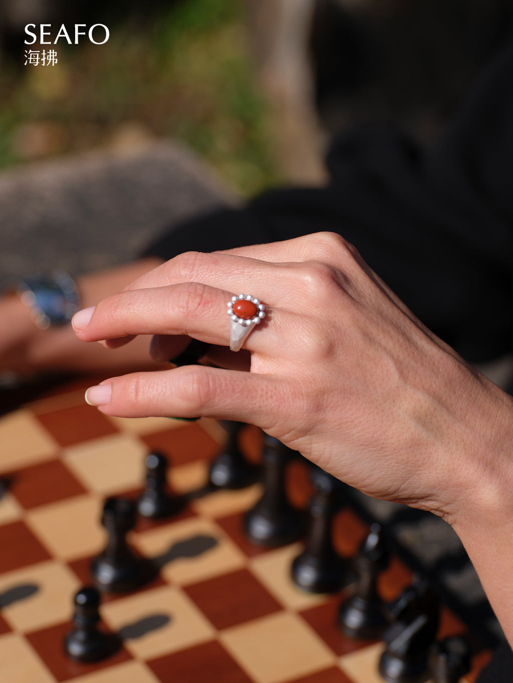 ‘Classic’ Grandma Ring (Red Agate)