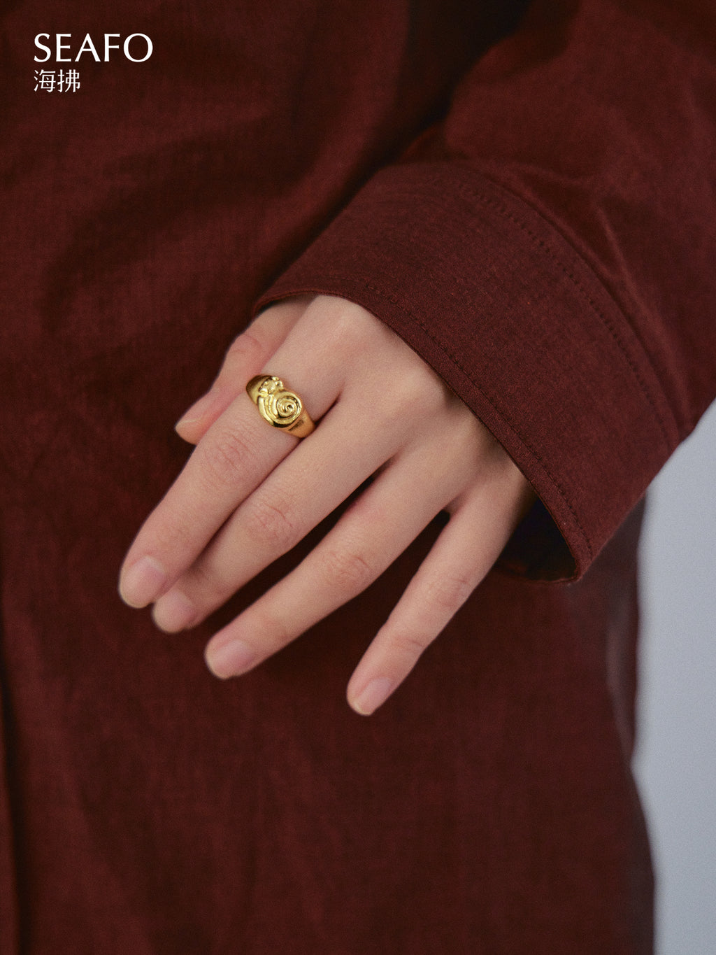 SEAFO Snail Adjustable Ring (Gold)