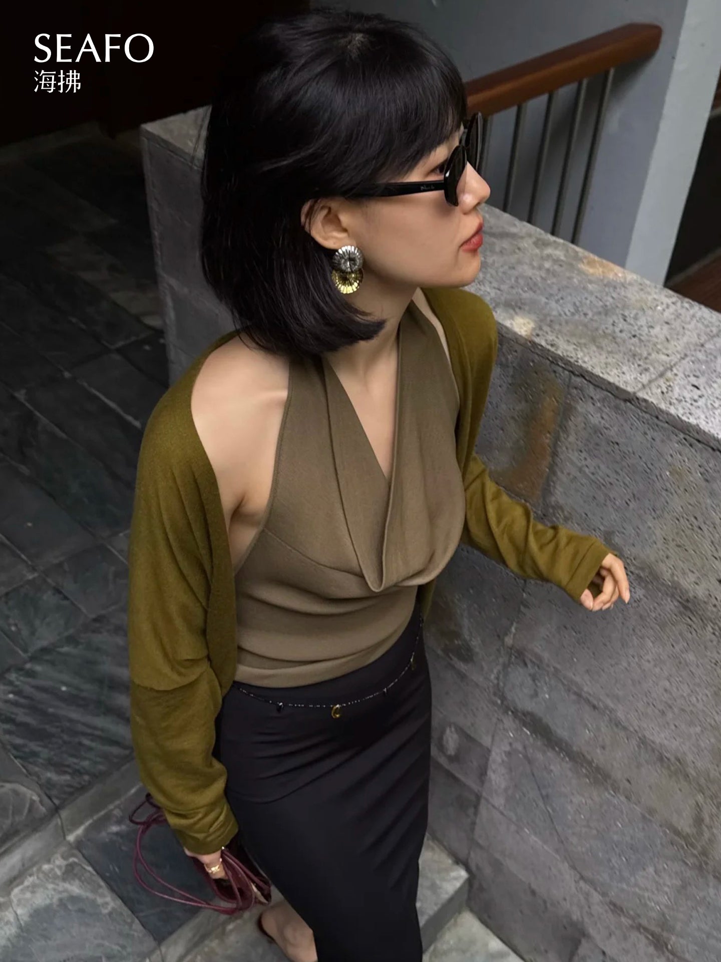 'Ware' Two-Tone Flower Earrings