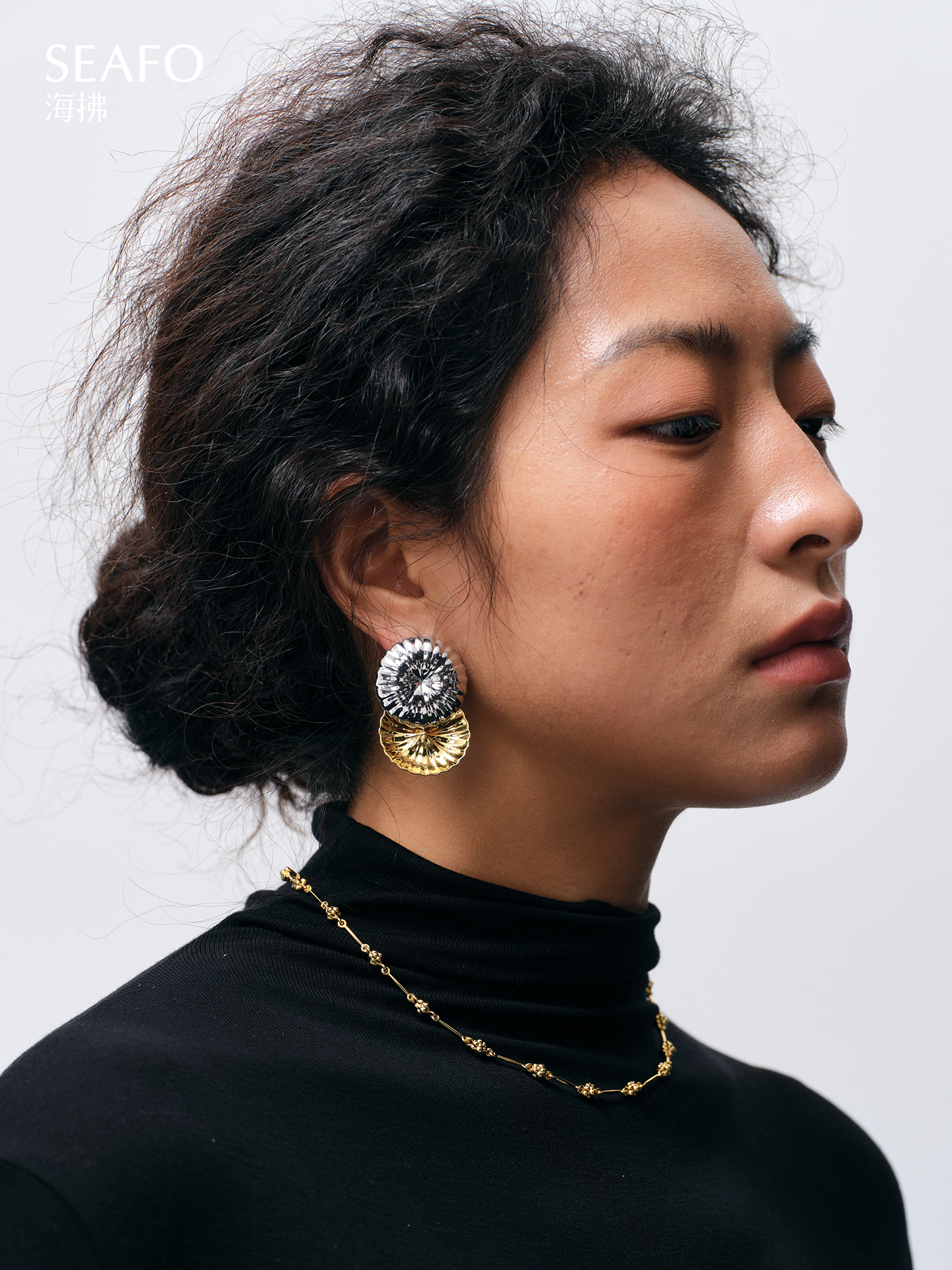 'Ware' Two-Tone Flower Earrings