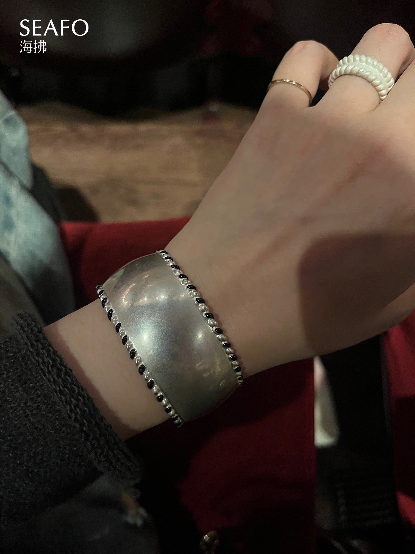 'Lacquer' B&W Bracelet