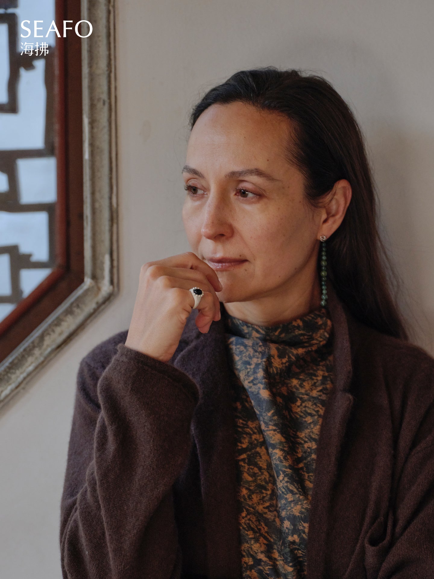 'Knotless' Green Onyx Beaded Drop Earrings