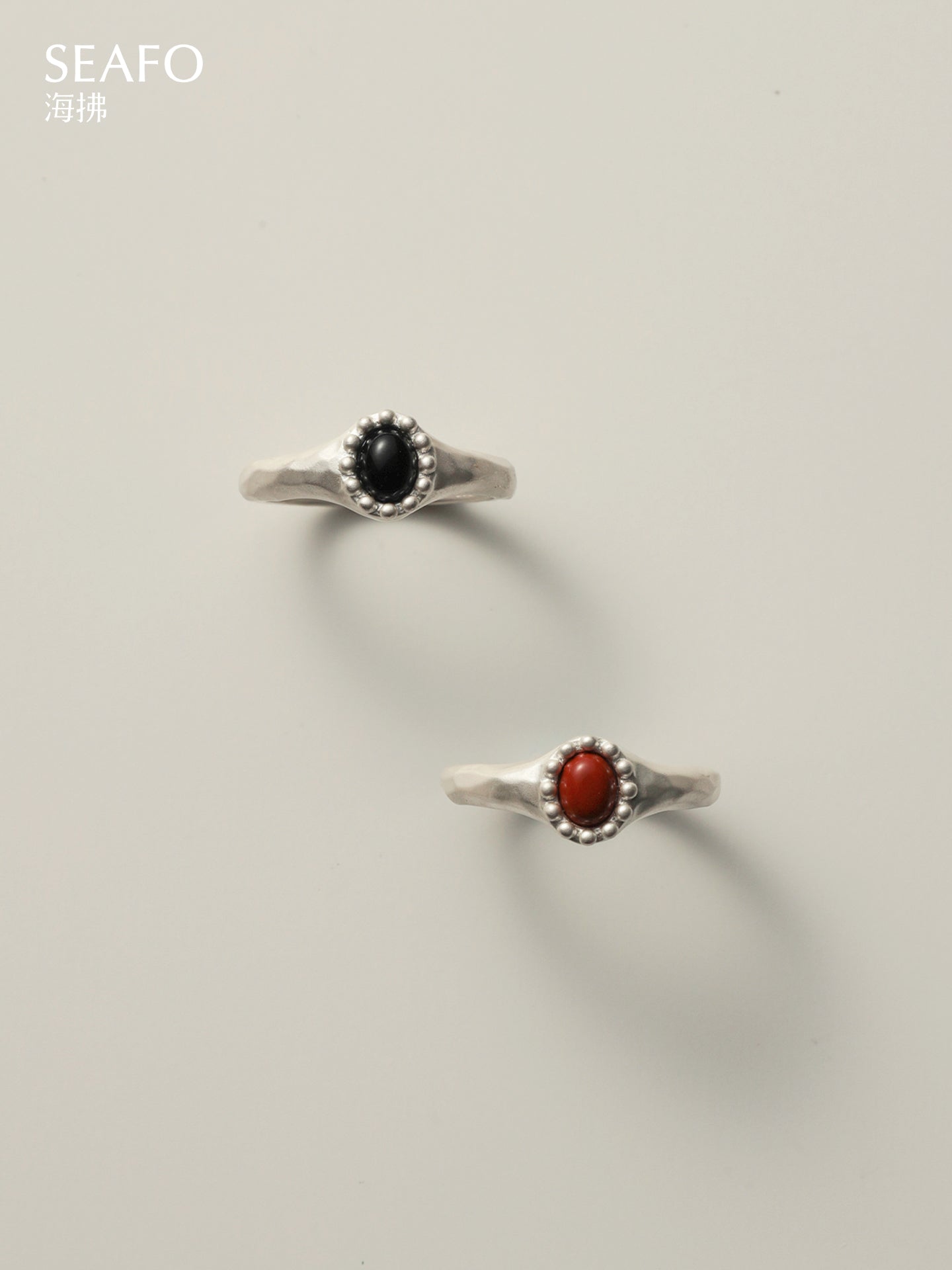 'Classic' Small Grandma Ring(Black Agate)