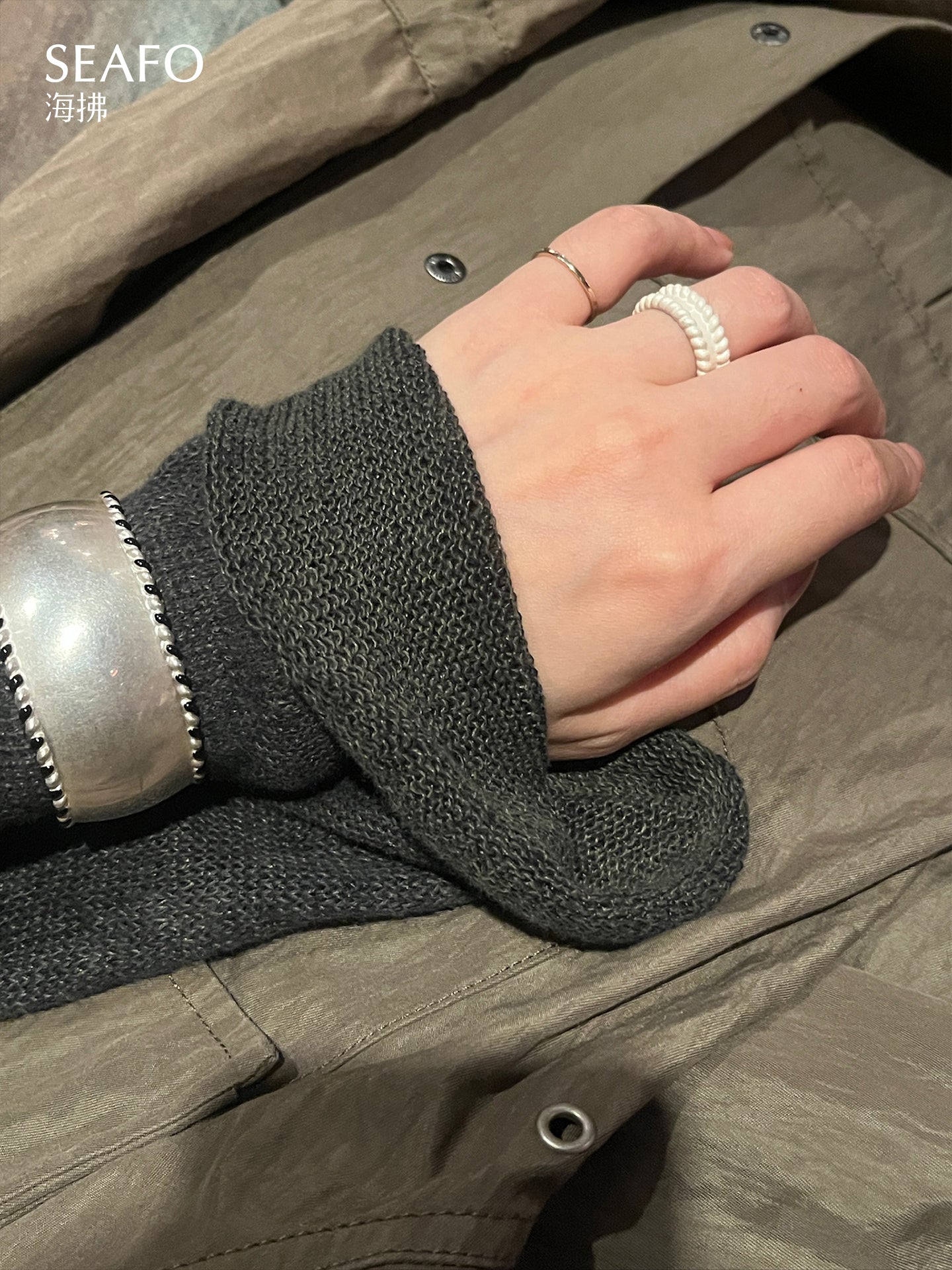 'Lacquer' B&W Bracelet