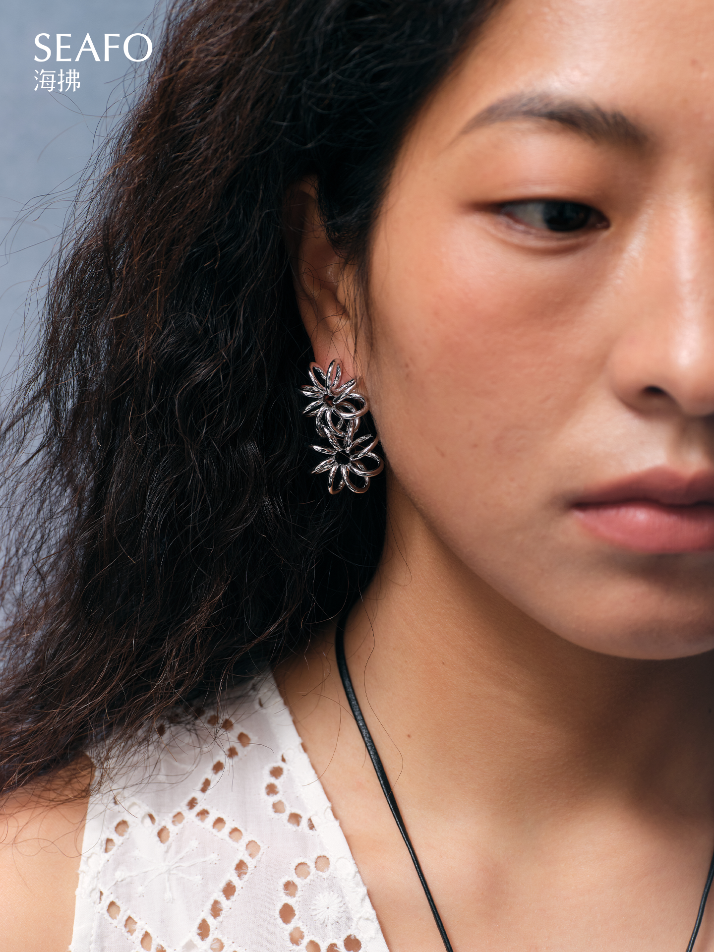 'Ware' Two Flowers Earrings