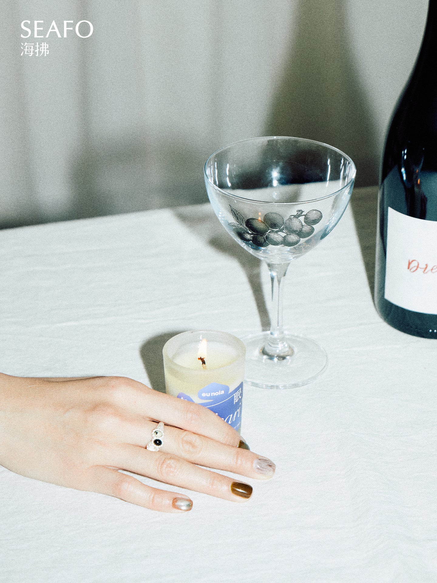 'Classic' Three-Stone Grandma Ring(Black Agate)