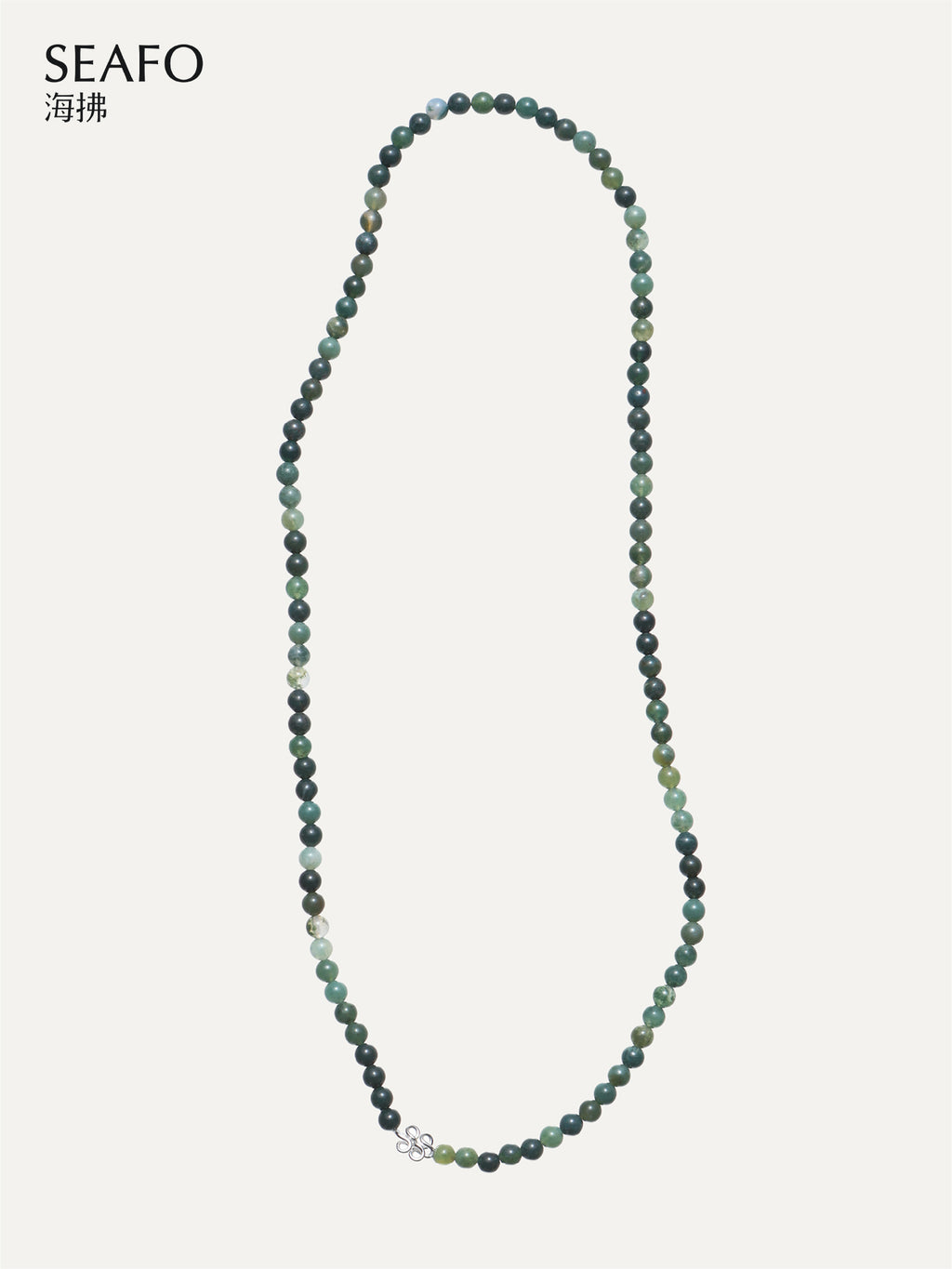 'Knotless' Gleen Onyx Beaded Necklace