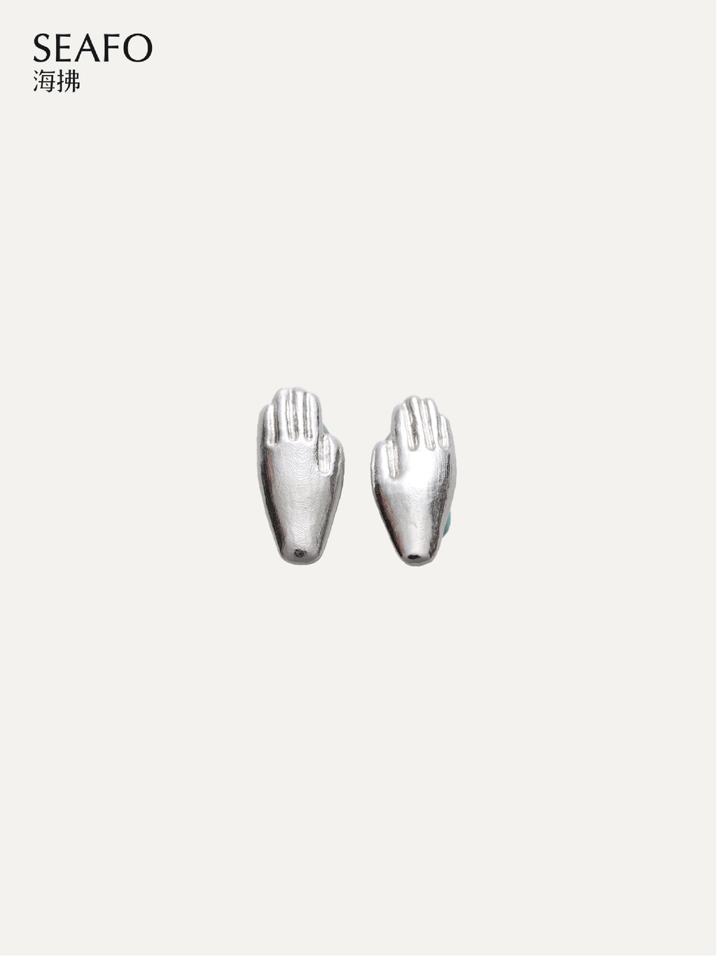 SEAFO Tiny Hand Stud Earrings (Sliver)