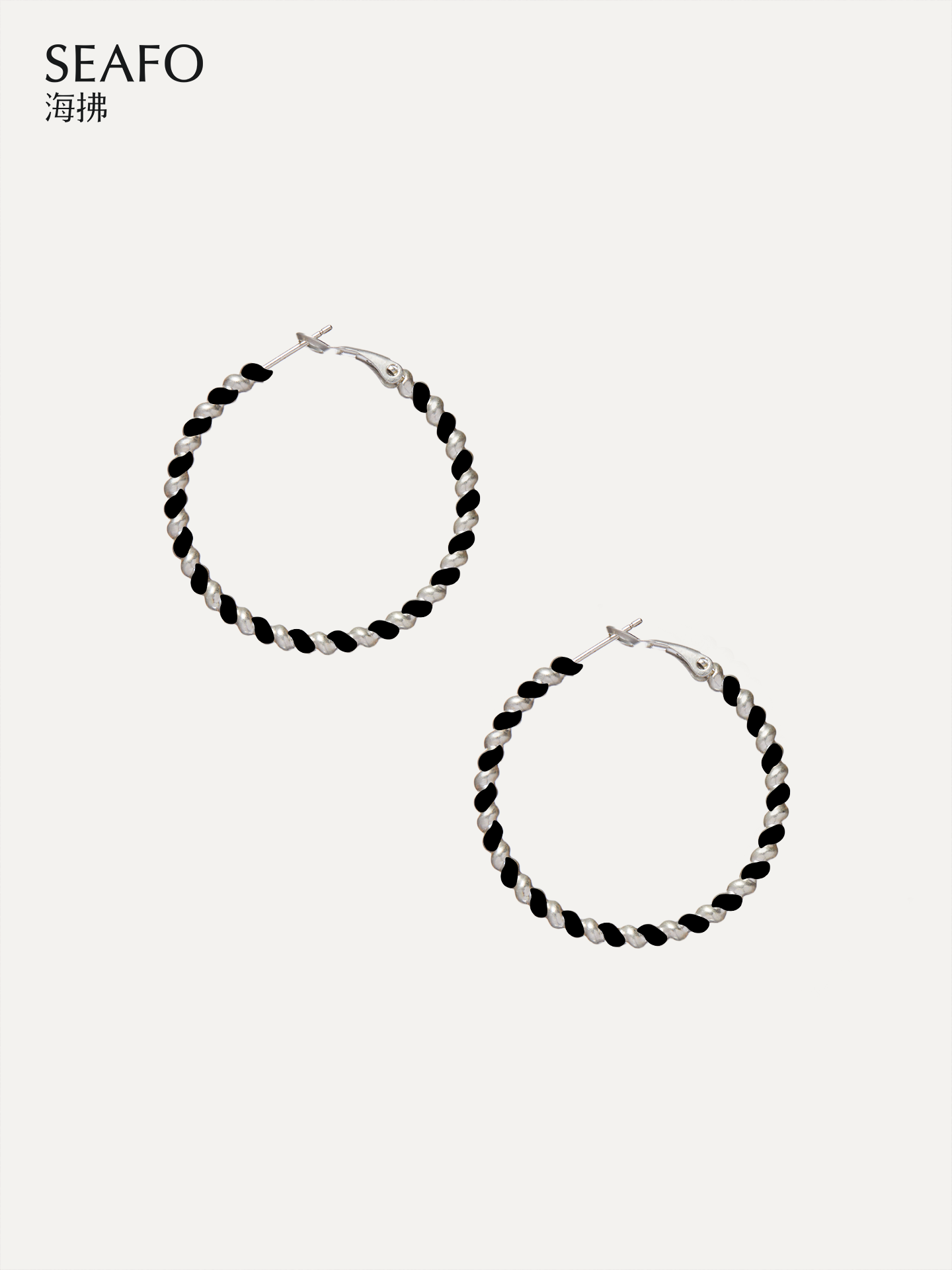 'Lacquer' B&W Earrings