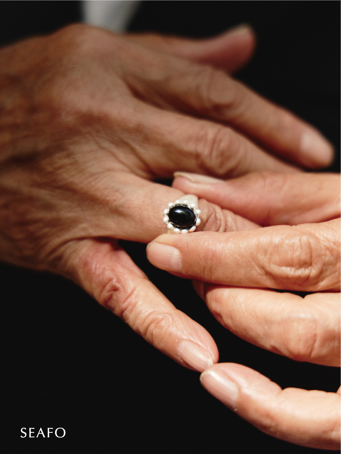 SEAFO - Classic Grandma Ring（Black Agate）