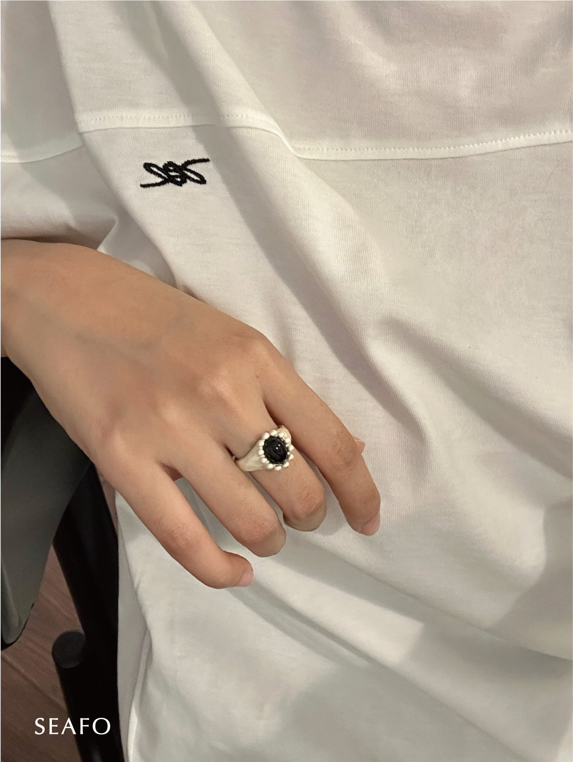 SEAFO - Classic Grandma Ring（Black Agate）