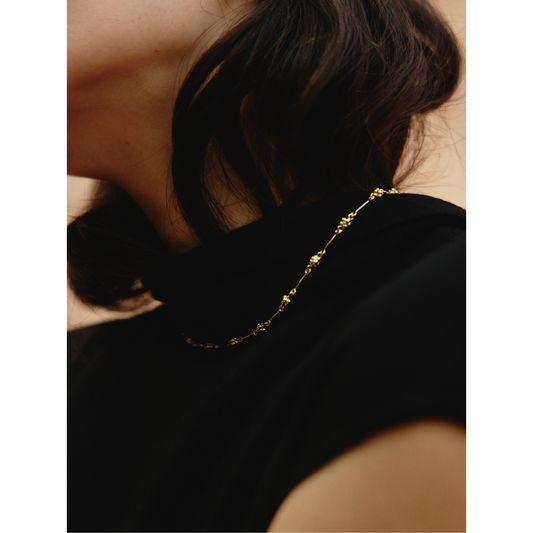 SEAFO -Stitch Necklace Sivler/Gold